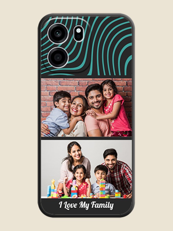 Wave Pattern with 2 Image Holder On Space Black Custom Soft Matte Mobile Back Cover - Oneplus Nord CE 6 5G