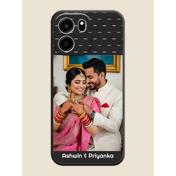 Line Pattern Design with Text On Space Black Custom Soft Matte Mobile Back Cover - Oneplus Nord CE 6 5G
