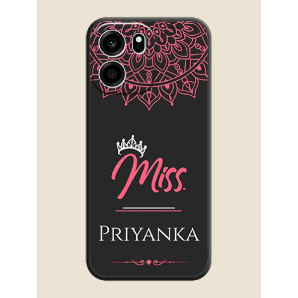 Mrs Name with Floral Design On Space Black Custom Soft Matte Mobile Back Cover - Oneplus Nord CE 6 5G Mrs Name with Floral Design On Space Black Custom Soft Matte Mobile Back Cover - Oneplus Nord CE 6 5G