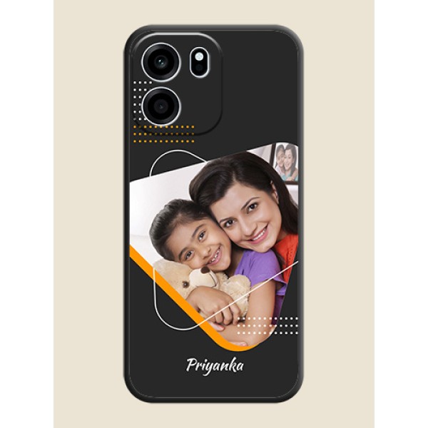 Yellow Triangle on Photo On Space Black Custom Soft Matte Mobile Back Cover - Oneplus Nord CE 6 5G