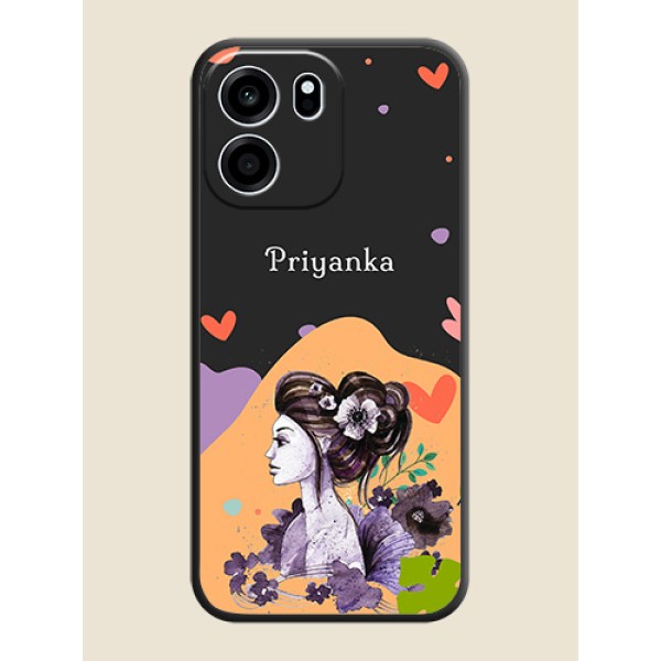 Namecase For Her With Fancy Lady Image On Space Black Custom Soft Matte Mobile Back Cover - Oneplus Nord CE 6 5G Namecase For Her With Fancy Lady Image On Space Black Custom Soft Matte Mobile Back Cover - Oneplus Nord CE 6 5G