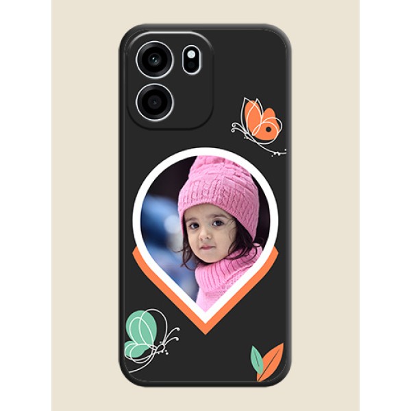 Upload Pic With Simple Butterly Design On Space Black Custom Soft Matte Mobile Back Cover - Oneplus Nord CE 6 5G Upload Pic With Simple Butterly Design On Space Black Custom Soft Matte Mobile Back Cover - Oneplus Nord CE 6 5G