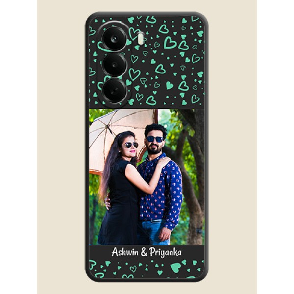 Sea Green Indefinite Love Pattern on Photo On Space Black Custom Soft Matte Mobile Back Cover - Oneplus Nord CE 6 Lite 5G Sea Green Indefinite Love Pattern on Photo On Space Black Custom Soft Matte Mobile Back Cover - Oneplus Nord CE 6 Lite 5G