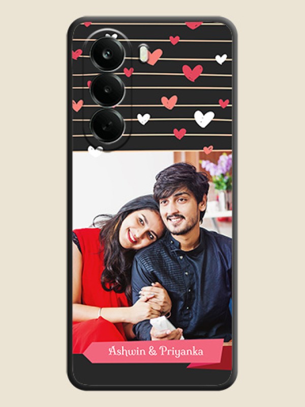 Love Pattern with Name on Pink Ribbon on Photo On Space Black Custom Soft Matte Mobile Back Cover - Oneplus Nord CE 6 Lite 5G