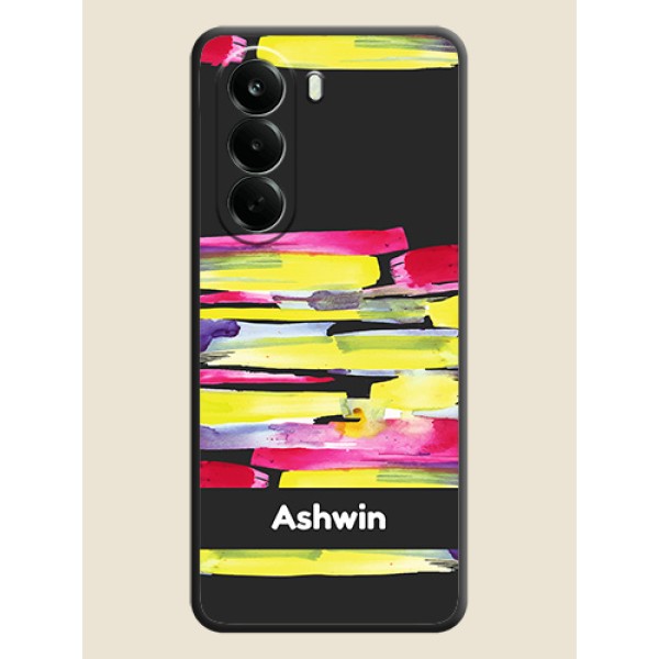 Brush Coloured On Space Black Custom Soft Matte Mobile Back Cover - Oneplus Nord CE 6 Lite 5G Brush Coloured On Space Black Custom Soft Matte Mobile Back Cover - Oneplus Nord CE 6 Lite 5G
