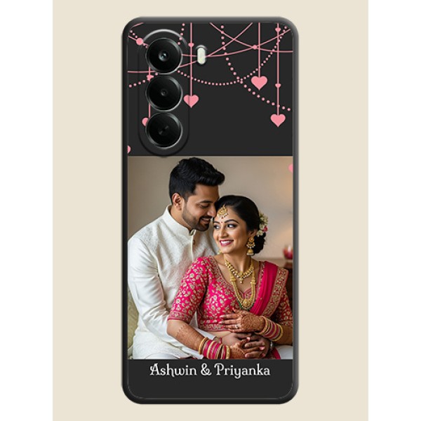 Pink Love Hangings with Text On Space Black Custom Soft Matte Mobile Back Cover - Oneplus Nord CE 6 Lite 5G Pink Love Hangings with Text On Space Black Custom Soft Matte Mobile Back Cover - Oneplus Nord CE 6 Lite 5G