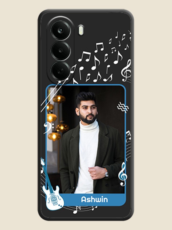 Musical Theme Design with Text on Photo On Space Black Custom Soft Matte Mobile Back Cover - Oneplus Nord CE 6 Lite 5G
