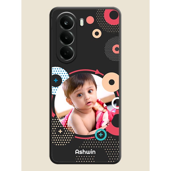 Multicoloured Round Image On Space Black Custom Soft Matte Mobile Back Cover - Oneplus Nord CE 6 Lite 5G Multicoloured Round Image On Space Black Custom Soft Matte Mobile Back Cover - Oneplus Nord CE 6 Lite 5G