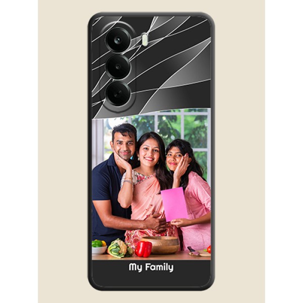 Mixed Wave Lines on Photo On Space Black Custom Soft Matte Mobile Back Cover - Oneplus Nord CE 6 Lite 5G