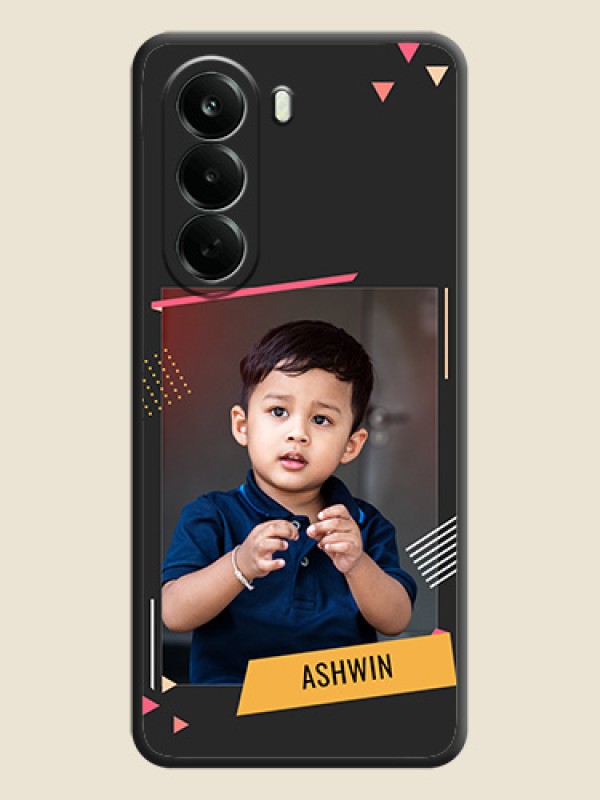 Photo Frame with Triangle Small Dots on Photo On Space Black Custom Soft Matte Mobile Back Cover - Oneplus Nord CE 6 Lite 5G