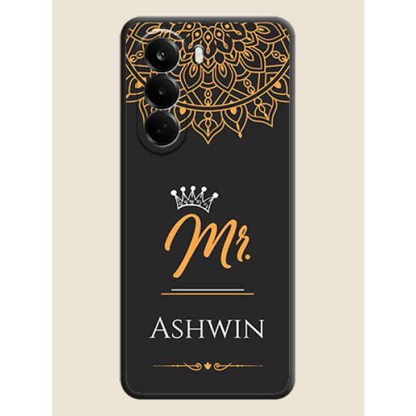 Mr Name with Floral Design On Space Black Custom Soft Matte Mobile Back Cover - Oneplus Nord CE 6 Lite 5G Mr Name with Floral Design On Space Black Custom Soft Matte Mobile Back Cover - Oneplus Nord CE 6 Lite 5G