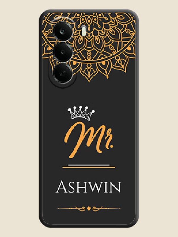 Mr Name with Floral Design On Space Black Custom Soft Matte Mobile Back Cover - Oneplus Nord CE 6 Lite 5G
