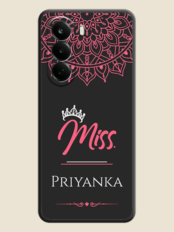 Mrs Name with Floral Design On Space Black Custom Soft Matte Mobile Back Cover - Oneplus Nord CE 6 Lite 5G