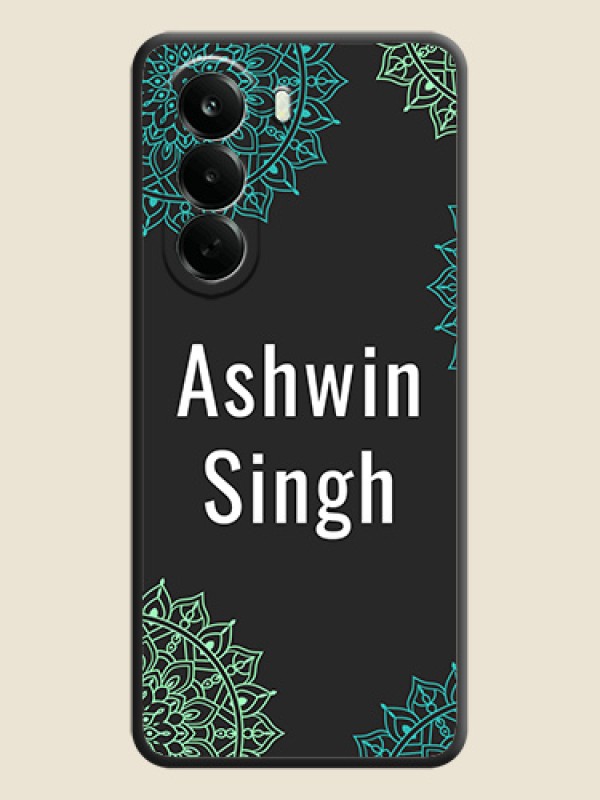 Your Name with Floral Design On Space Black Custom Soft Matte Mobile Back Cover - Oneplus Nord CE 6 Lite 5G