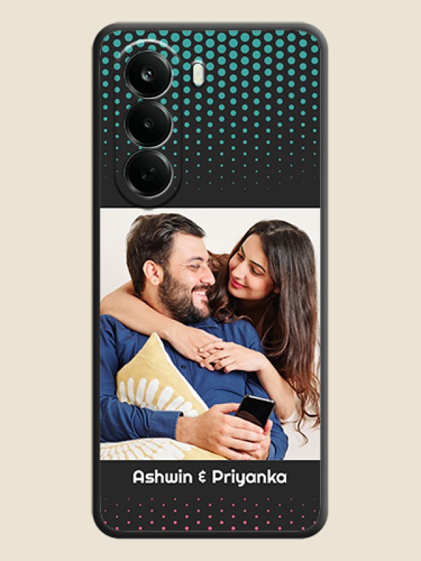 Faded Dots with Grunge Photo Frame and Text On Space Black Custom Soft Matte Mobile Back Cover - Oneplus Nord CE 6 Lite 5G