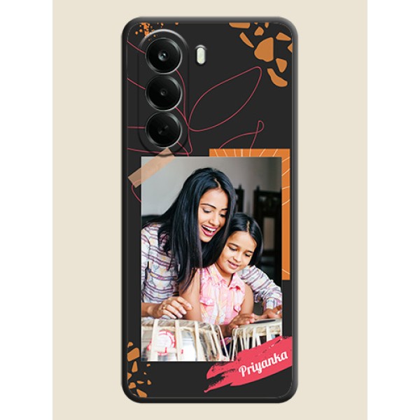 Orange Photo Frame On Space Black Custom Soft Matte Mobile Back Cover - Oneplus Nord CE 6 Lite 5G Orange Photo Frame On Space Black Custom Soft Matte Mobile Back Cover - Oneplus Nord CE 6 Lite 5G