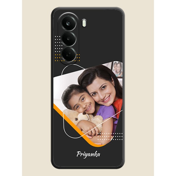 Yellow Triangle on Photo On Space Black Custom Soft Matte Mobile Back Cover - Oneplus Nord CE 6 Lite 5G