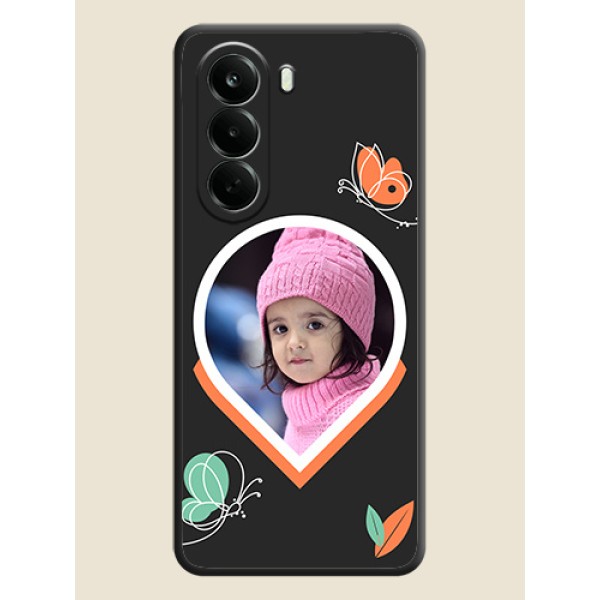 Upload Pic With Simple Butterly Design On Space Black Custom Soft Matte Mobile Back Cover - Oneplus Nord CE 6 Lite 5G Upload Pic With Simple Butterly Design On Space Black Custom Soft Matte Mobile Back Cover - Oneplus Nord CE 6 Lite 5G