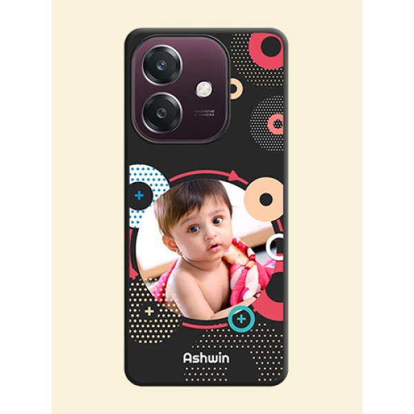Multicoloured Round Image On Space Black Custom Soft Matte Mobile Back Cover - Oppo A3 5G Multicoloured Round Image On Space Black Custom Soft Matte Mobile Back Cover - Oppo A3 5G