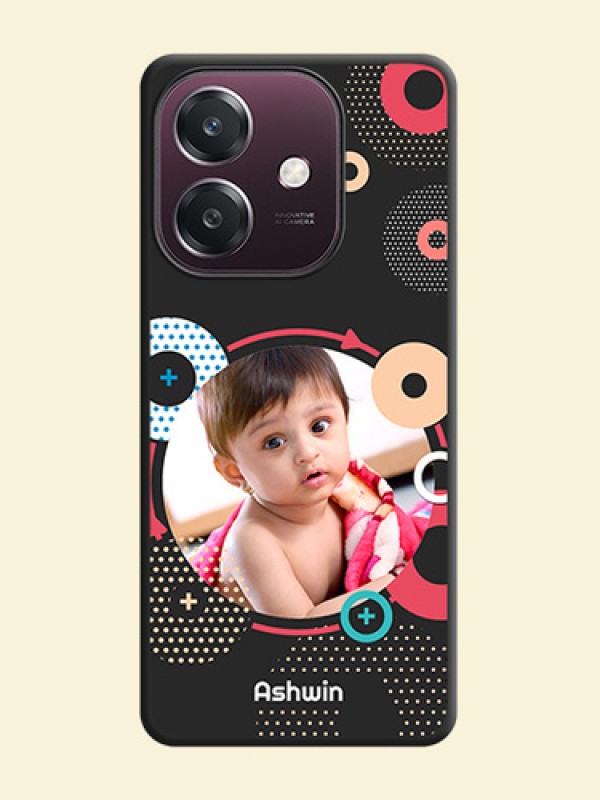 Multicoloured Round Image On Space Black Custom Soft Matte Mobile Back Cover - Oppo A3 5G