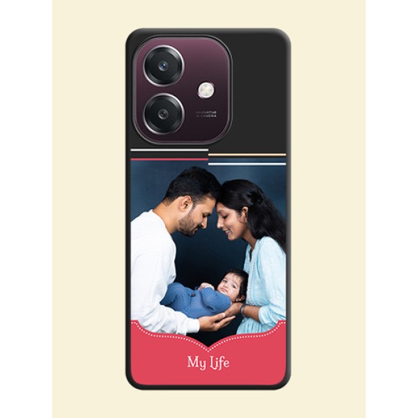 Classic Plain Design with Name On Space Black Custom Soft Matte Mobile Back Cover - Oppo A3 5G Classic Plain Design with Name On Space Black Custom Soft Matte Mobile Back Cover - Oppo A3 5G