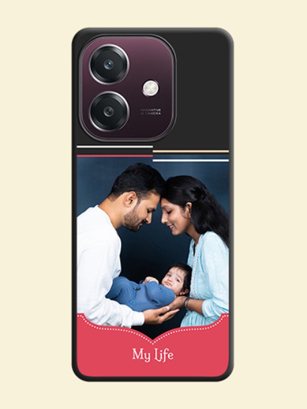 Classic Plain Design with Name On Space Black Custom Soft Matte Mobile Back Cover - Oppo A3 5G