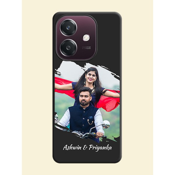 Grunge Brush Strokes on Photo On Space Black Custom Soft Matte Mobile Back Cover - Oppo A3 5G Grunge Brush Strokes on Photo On Space Black Custom Soft Matte Mobile Back Cover - Oppo A3 5G