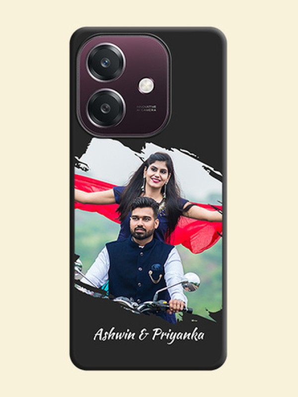 Grunge Brush Strokes on Photo On Space Black Custom Soft Matte Mobile Back Cover - Oppo A3 5G