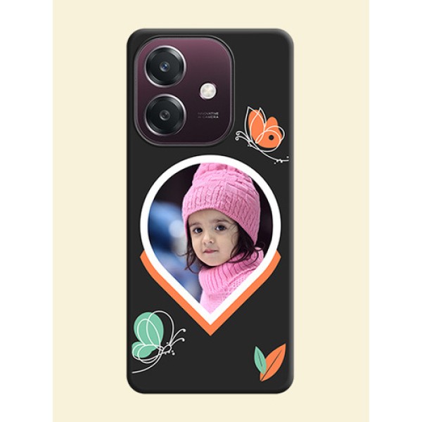 Upload Pic With Simple Butterly Design On Space Black Custom Soft Matte Mobile Back Cover - Oppo A3 5G Upload Pic With Simple Butterly Design On Space Black Custom Soft Matte Mobile Back Cover - Oppo A3 5G