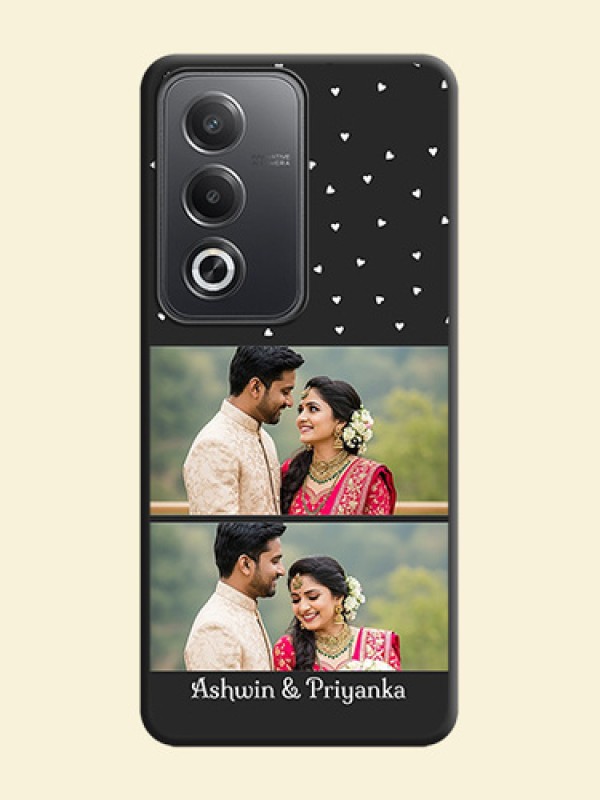 Miniature Love Symbols with Name On Space Black Custom Soft Matte Mobile Back Cover - Oppo A3 Pro 5G