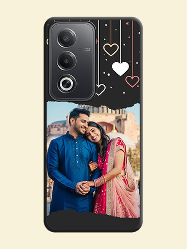 Love Hangings with Splash Wave Picture On Space Black Custom Soft Matte Mobile Back Cover - Oppo A3 Pro 5G