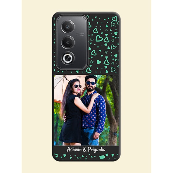 Sea Green Indefinite Love Pattern on Photo On Space Black Custom Soft Matte Mobile Back Cover - Oppo A3 Pro 5G Sea Green Indefinite Love Pattern on Photo On Space Black Custom Soft Matte Mobile Back Cover - Oppo A3 Pro 5G