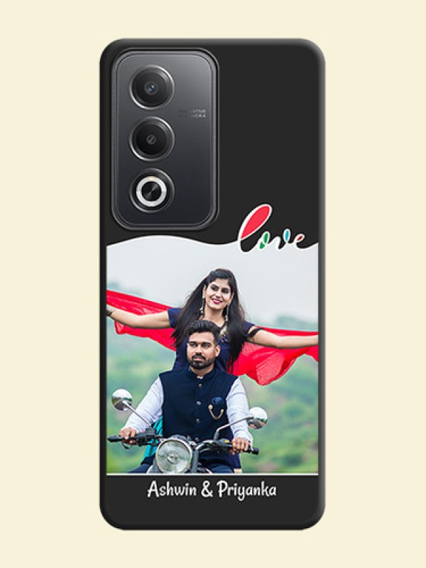 Fall in Love Pattern with Picture on Photo On Space Black Custom Soft Matte Mobile Back Cover - Oppo A3 Pro 5G