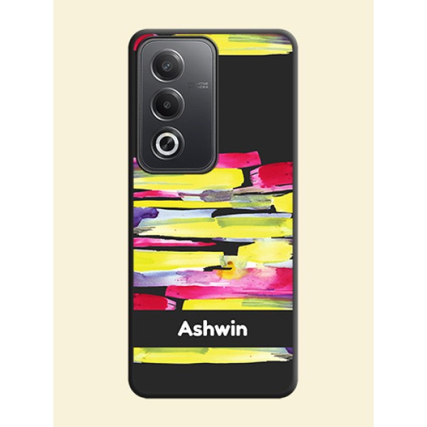 Brush Coloured On Space Black Custom Soft Matte Mobile Back Cover - Oppo A3 Pro 5G Brush Coloured On Space Black Custom Soft Matte Mobile Back Cover - Oppo A3 Pro 5G