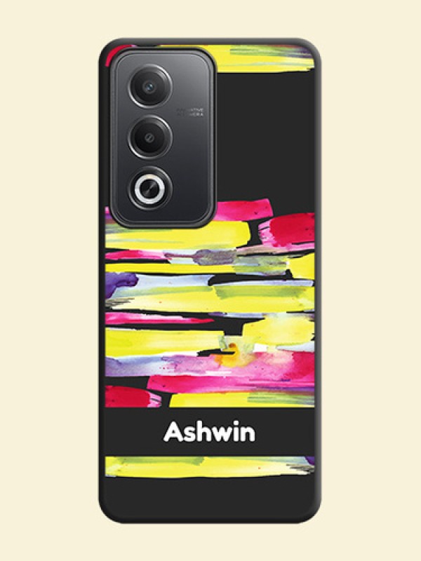 Brush Coloured On Space Black Custom Soft Matte Mobile Back Cover - Oppo A3 Pro 5G