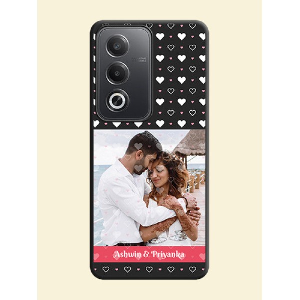 White Color Love Symbols with Text Design on Photo On Space Black Custom Soft Matte Mobile Back Cover - Oppo A3 Pro 5G White Color Love Symbols with Text Design on Photo On Space Black Custom Soft Matte Mobile Back Cover - Oppo A3 Pro 5G