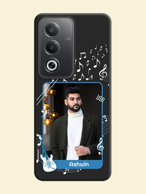 Musical Theme Design with Text on Photo On Space Black Custom Soft Matte Mobile Back Cover - Oppo A3 Pro 5G