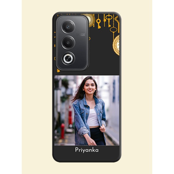 Decorative Design with Text On Space Black Custom Soft Matte Mobile Back Cover - Oppo A3 Pro 5G Decorative Design with Text On Space Black Custom Soft Matte Mobile Back Cover - Oppo A3 Pro 5G