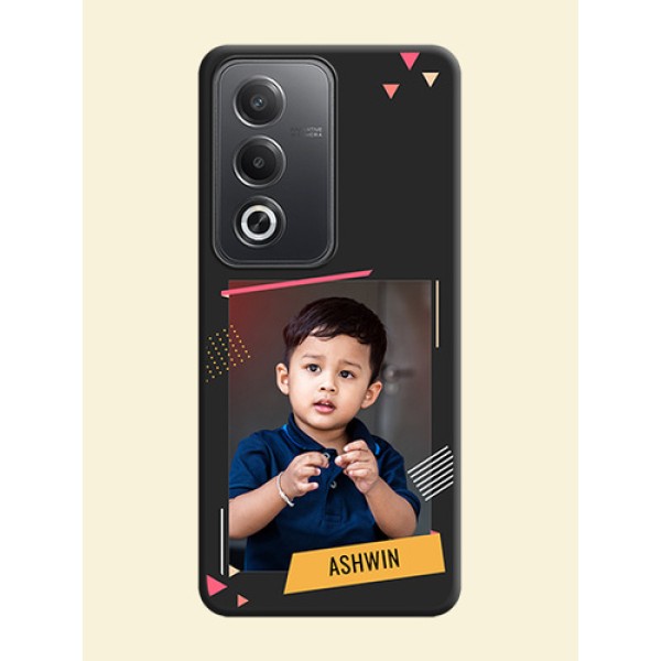 Photo Frame with Triangle Small Dots on Photo On Space Black Custom Soft Matte Mobile Back Cover - Oppo A3 Pro 5G Photo Frame with Triangle Small Dots on Photo On Space Black Custom Soft Matte Mobile Back Cover - Oppo A3 Pro 5G