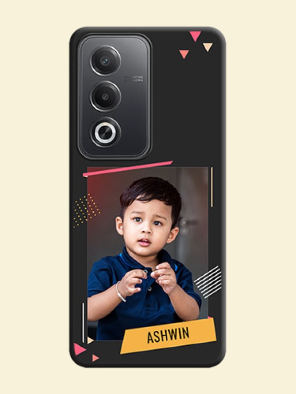 Photo Frame with Triangle Small Dots on Photo On Space Black Custom Soft Matte Mobile Back Cover - Oppo A3 Pro 5G