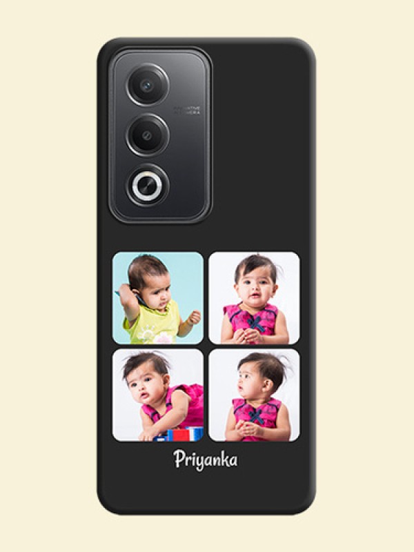 Floral Art with 6 Image Holder on Photo On Space Black Custom Soft Matte Mobile Back Cover - Oppo A3 Pro 5G