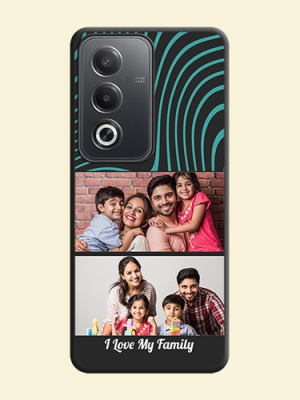 Wave Pattern with 2 Image Holder On Space Black Custom Soft Matte Mobile Back Cover - Oppo A3 Pro 5G