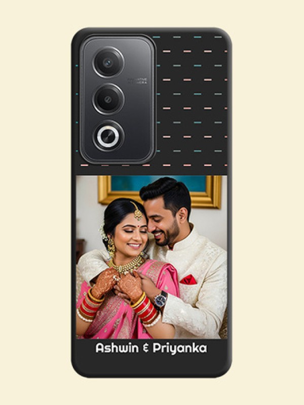 Line Pattern Design with Text On Space Black Custom Soft Matte Mobile Back Cover - Oppo A3 Pro 5G