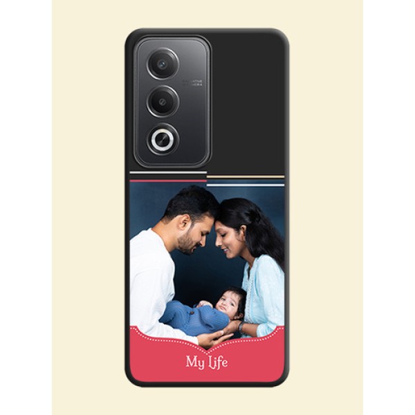 Classic Plain Design with Name On Space Black Custom Soft Matte Mobile Back Cover - Oppo A3 Pro 5G