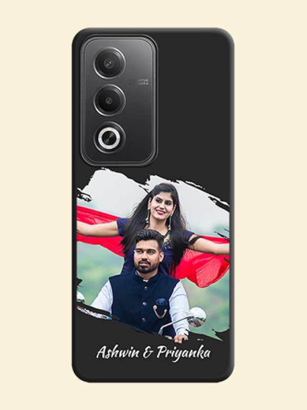 Grunge Brush Strokes on Photo On Space Black Custom Soft Matte Mobile Back Cover - Oppo A3 Pro 5G