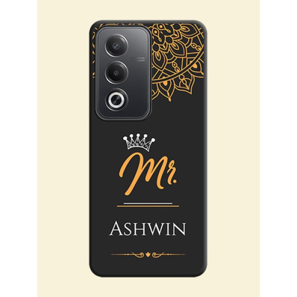 Mr Name with Floral Design On Space Black Custom Soft Matte Mobile Back Cover - Oppo A3 Pro 5G Mr Name with Floral Design On Space Black Custom Soft Matte Mobile Back Cover - Oppo A3 Pro 5G