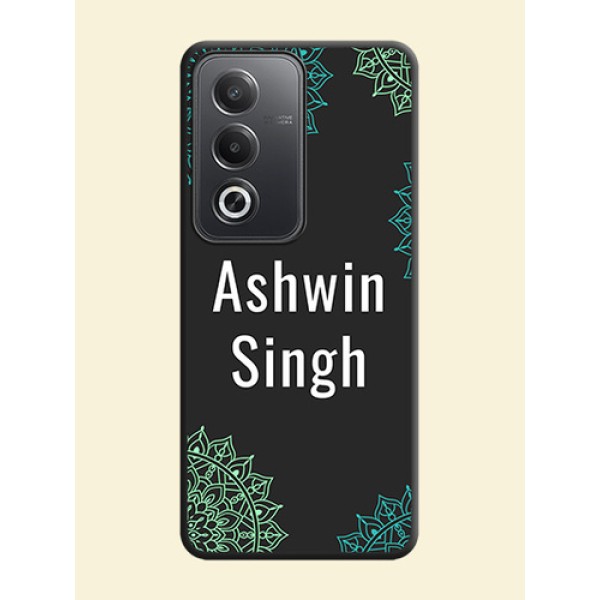 Your Name with Floral Design On Space Black Custom Soft Matte Mobile Back Cover - Oppo A3 Pro 5G Your Name with Floral Design On Space Black Custom Soft Matte Mobile Back Cover - Oppo A3 Pro 5G
