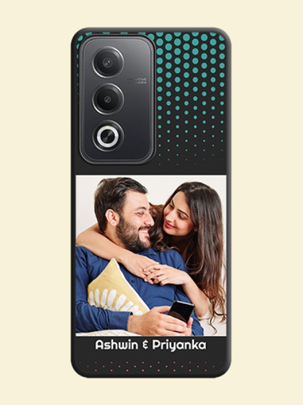 Faded Dots with Grunge Photo Frame and Text On Space Black Custom Soft Matte Mobile Back Cover - Oppo A3 Pro 5G