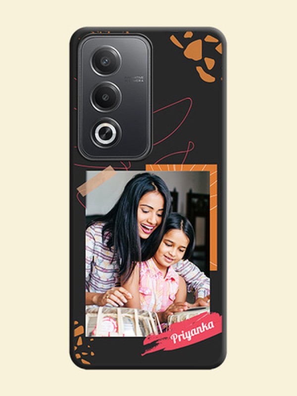 Orange Photo Frame On Space Black Custom Soft Matte Mobile Back Cover - Oppo A3 Pro 5G