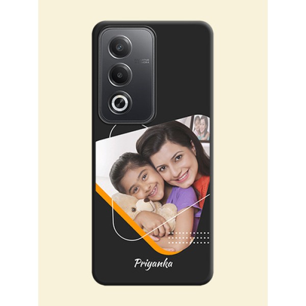Yellow Triangle on Photo On Space Black Custom Soft Matte Mobile Back Cover - Oppo A3 Pro 5G